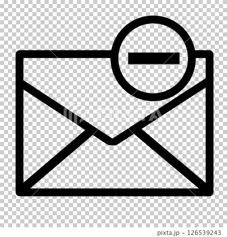 Mail icon with a minus sign to indicate deletion or disabling 126539243