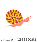 Human hand in the form of a snail. 126539292