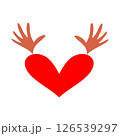 Heart icon is a heart with outstretched arms 126539297