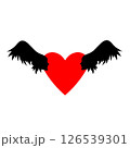 Heart with two angels a heart with wings. 126539301