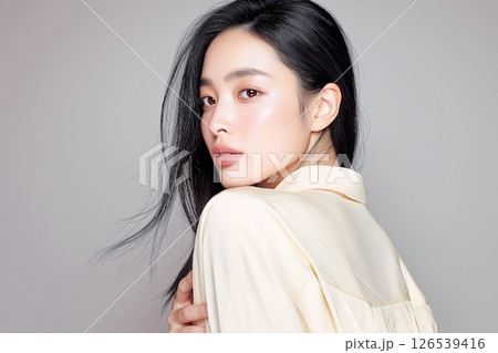 美しいロングヘアの女性「AI生成画像」 126539416