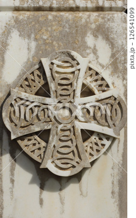 Close Up of Cross on Historic Grave at Oakwood Cemetery in Tyler TX 126541099