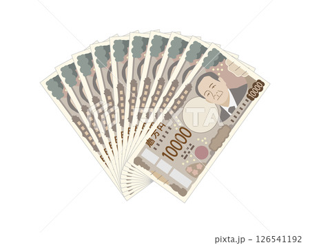 新札の10万円のイラスト 126541192