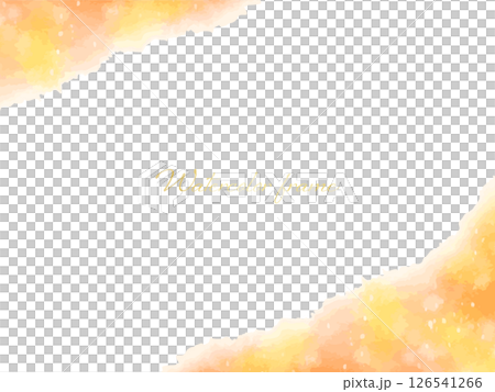 具有美麗的黃色和橙色漸變的水彩框架背景插圖 126541266