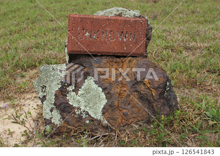 Unknown Grave in Historic Cemetery Marked With Large Rock 126541843