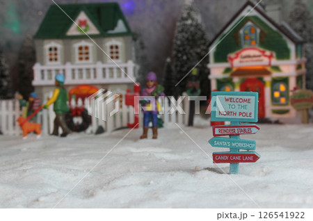 Winter Christmas Village With Snow and Lights Winter Christmas Village With Snow and Lights 126541922