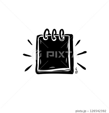 Minimalist notepad illustration with spiral binding, conveying a simple message 126542392