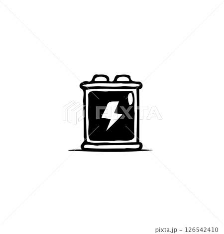 Stylized illustration of an energy cell depicting simplicity and electricity Stylized illustration of an energy cell depicting simplicity and electricity 126542410