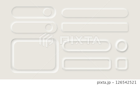 Neumorphism Button Label Frame White 3d Elegant...のイラスト素材 [126542521 ...