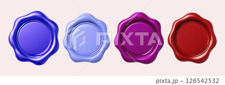 Wax Seal Stamp 3d Isolated Ancient Background Vintage Old Letter Message Certificate Tag 126542532