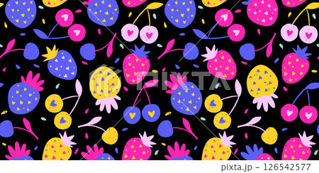 Tropical Exotic Fruit Pattern Strawberry Cherry Crayon Bg Texture Summer Vector Chalk Cartoon Seamless Abstract Background Chalk Organic Printcolorful Tropical Exotic Fruit Pattern Strawberry Cherry Crayon Bg Texture Summer Vector Chalk Cartoon Seamless Abstract Background Chalk Organic Printcolorful 126542577