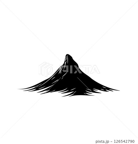 Silhouette mountain peak illustration, representing nature's formidable strength and beauty 126542790