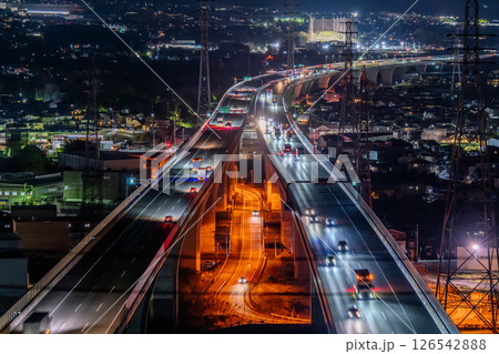 《静岡県》新東名高速道路の夜景 126542888