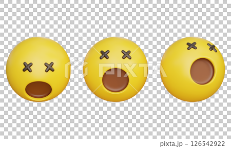 Surprised Shocked expression wide open mouth 3D Emoji Icon 126542922