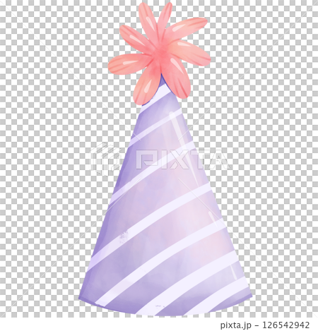 Hand painted watercolor party hat 126542942