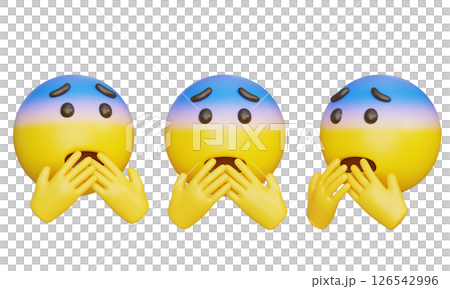 worried expression with his hand covering his mouth 3D Emoji Icon 126542996