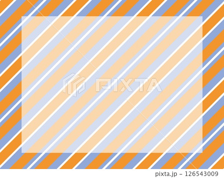 フレーム　ストライプ　縞模様　オレンジ色　ブルー 126543009