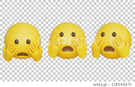 Surprised Emoji with hand on face 3D Icon Surprised Emoji with hand on face 3D Icon 126543072