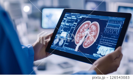 Kidney disease, Chronic kidney disease ckd, Doctor with human model to treat and study in hospital. 126543083