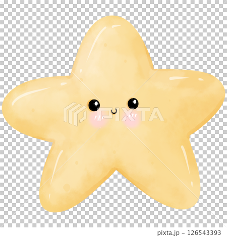 cartoon hand drawn watercolor stars 126543393