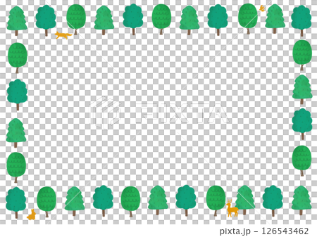 Scandinavian style forest and animal illustration frame 126543462