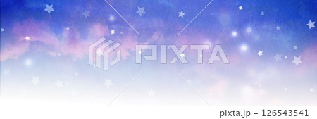 夕焼け空に星とキラキラ長方形 夕焼け空に星とキラキラ長方形 126543541