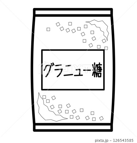 袋に入ったグラニュー糖のシンプルなイラスト 126543585
