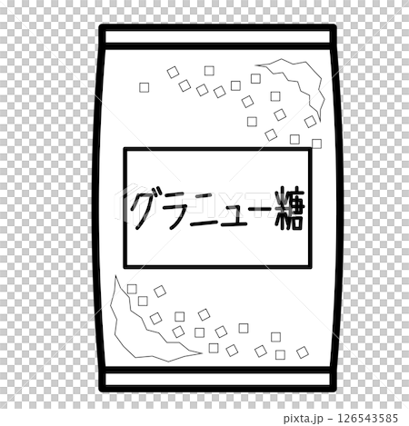 袋に入ったグラニュー糖のシンプルなイラスト 126543585