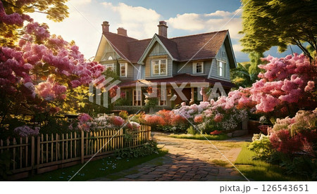 branch of lilac flowers 126543651