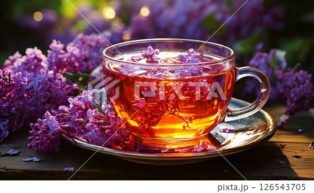 table setting in the garden 126543705