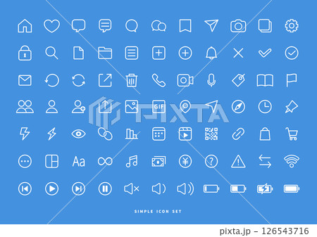 アイコンセット 白ライン SNS 126543716