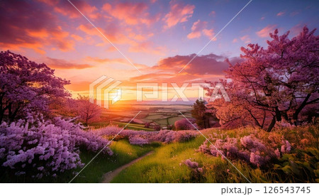 cherry blossom in the morning 126543745