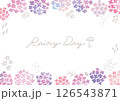 水彩手描き風シンプルかわいいあじさいフレーム背景イラスト 126543871