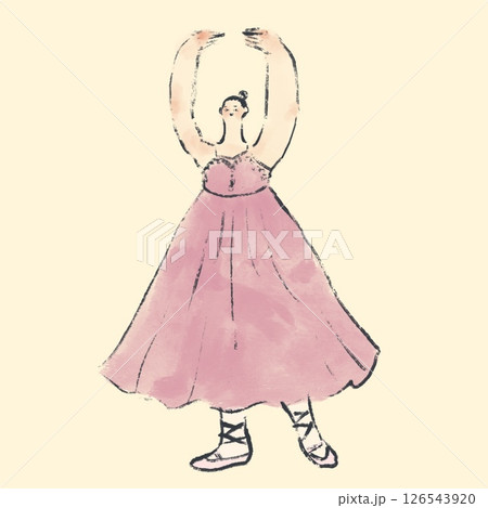 バレエのアンオーのポーズをとっている女性 126543920