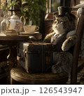 旅する猫がカフェでティータイム 126543947