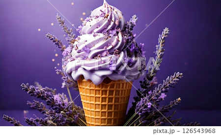 cupcake with whipped cream 126543968