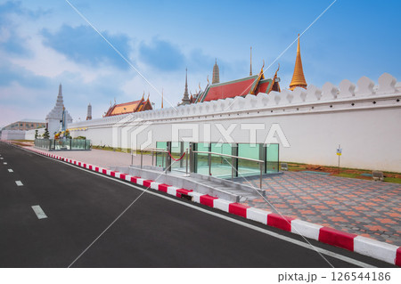One wall of the inner palace is the Temple of the Emerald Buddha. One wall of the inner palace is the Temple of the Emerald Buddha. 126544186