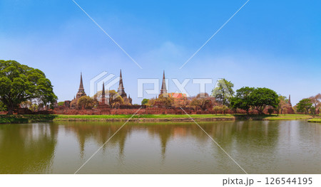 old city with beautiful Thai temples, Ayutthaya, Thailand - Wat Phra Si Sanphet. 126544195