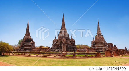 old city with beautiful Thai temples, Ayutthaya, Thailand - Wat Phra Si Sanphet. old city with beautiful Thai temples, Ayutthaya, Thailand - Wat Phra Si Sanphet. 126544200