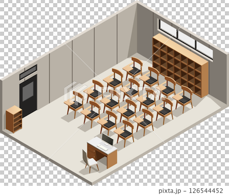 Isometric modern classroom interior 126544452