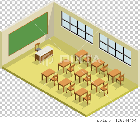 Isometric school classroom interior 126544454