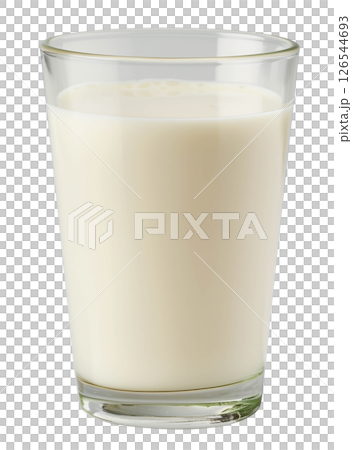 Glass of milk isolated on white background png transparent clipart. 126544693