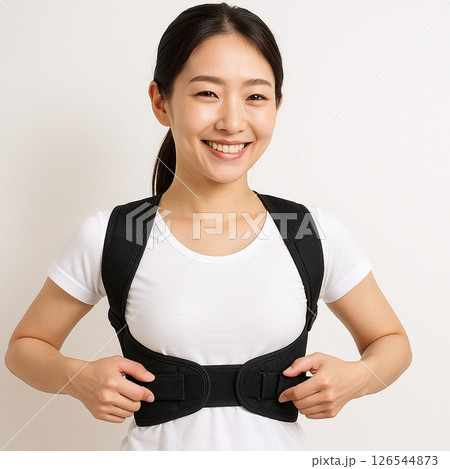 姿勢矯正ベルトで猫背改善 背筋サポート習慣 姿勢矯正ベルトで猫背改善 背筋サポート習慣 126544873