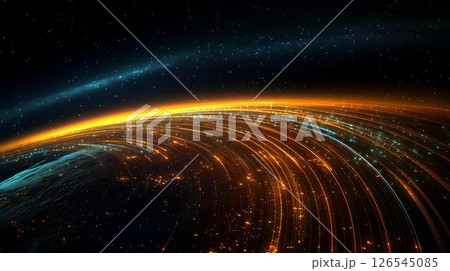 abstract space background with planet 126545085