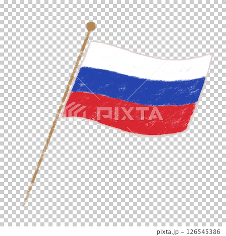 俄羅斯國旗在風中飄揚,蠟筆觸感 俄羅斯國旗在風中飄揚,蠟筆觸感 126545386