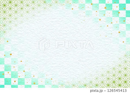 和柄のフレーム背景　和紙 126545413