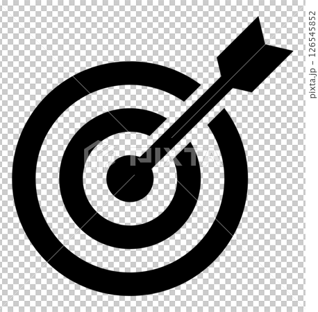 目標和箭射中圖像圖示黑色 126545852