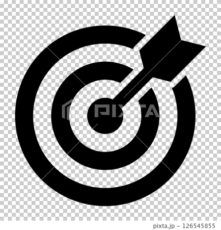Target and arrow hit image icon black 126545855