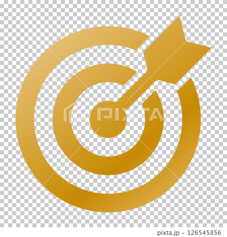 Target and arrow icon, gold Target and arrow icon, gold 126545856