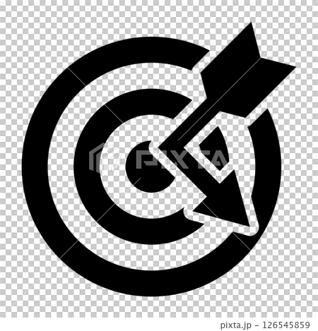 Target and arrow, miss image, icon, black 126545859